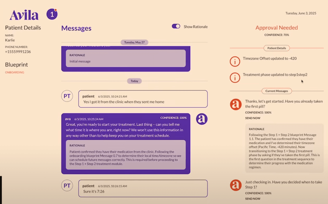 Screenshot of Avila dashboard. Source: avilascience.com